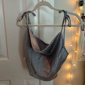 Shein metallic silver top